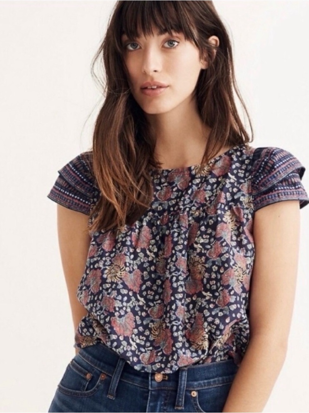 Madewell Story Top in Fan Floral Mix Size 2